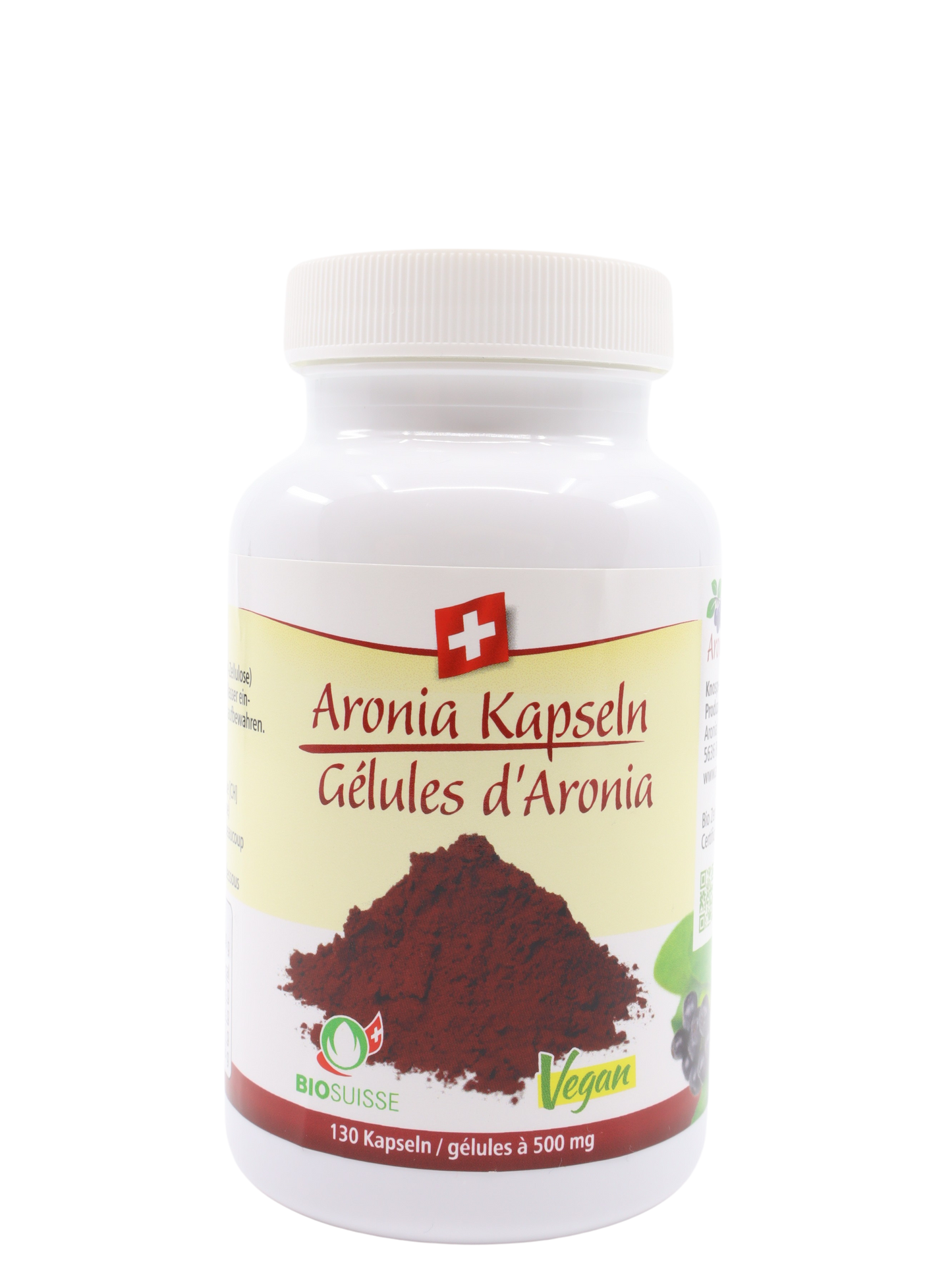 Aronia capsules organic, vegan, Switzerland (OPC)