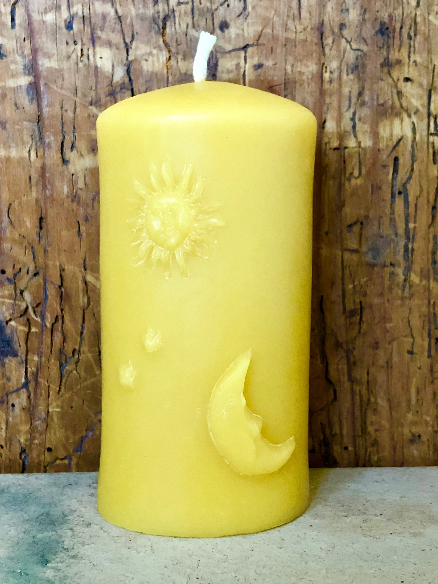 Candle Sun-Moon, beeswax