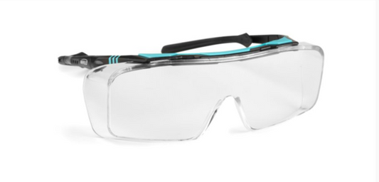 Sur-lunettes Ontor noir/turquoise anti-rayures transparent
